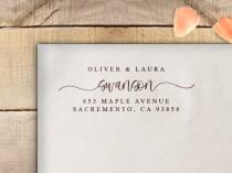 wedding photo - Custom Self Inking Return Address Stamp - The EASIEST Stamp - Perfect Impression, Never Needs Re-Inking! Order Today, Ships Tomorrow!