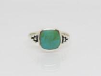 Vintage Western Sterling Silver Turquoise Ring Size 10 wedding photo - Vintage Western Sterling Silver Turquoise Ring Size 10