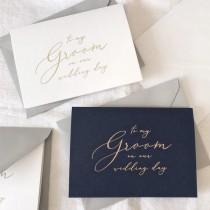 wedding photo - To My Groom Gold Foil Wedding Card