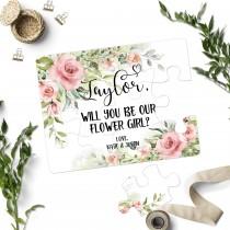 wedding photo - Flower Girl Proposal Puzzle Card - Will You Be My Flower Girl