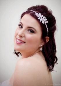 DISCOUNTED ~ Bridal Headband ~ Swarovski Crystal ~ Rhinestone ~ Bridesmaid ~ Forehead Band ~ Vintage Bridal ~ Leaves ~ Headpiece Heaven wedding photo - DISCOUNTED ~ Bridal Headband ~ Swarovski Crystal ~ Rhinestone ~ Bridesmaid ~ Forehead Band ~ Vintage Bridal ~ Leaves ~ Headpiece Heaven