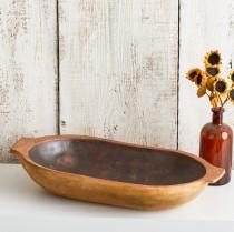 Rustic Dough Bowl, Table Centerpiece, Decorative Bowl, Entryway Organizer, Vintage Replica Bowl, Rustic Farmhouse Decor, Dough Trencher Bowl wedding photo - Rustic Dough Bowl, Table Centerpiece, Decorative Bowl, Entryway Organizer, Vintage Replica Bowl, Rustic Farmhouse Decor, Dough Trencher Bowl
