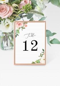 Roses Table Numbers 5x7" INSTANT DOWNLOAD, Printable Wedding Table Numbers, DIY Printable Decorations, Templett, Editable, INSW020 wedding photo - Roses Table Numbers 5x7" INSTANT DOWNLOAD, Printable Wedding Table Numbers, DIY Printable Decorations, Templett, Editable, INSW020