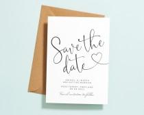 wedding photo - Heart Save the Date Cards, Save the Date Postcard, Modern Save the Date, Personalised Save the Dates, Wedding Save the Dates Simple #082