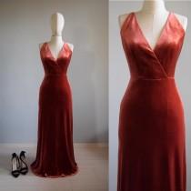 Made To Measure Velvet Bridesmaid Dress In Copper, Deep V Strap Back Dress Wedding Party Velvet Bridesmaids Dresses wedding photo - Made To Measure Velvet Bridesmaid Dress In Copper, Deep V Strap Back Dress Wedding Party Velvet Bridesmaids Dresses