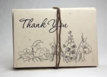 wedding photo - Seed Paper Thank You Cards Blank Inside Recycled Lotka Paper Cut Edge Set of 15