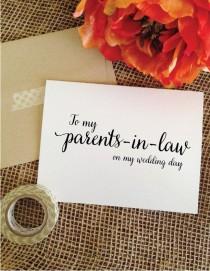 wedding photo - To my Parents-in-law on my wedding day Card for parents in laws gift wedding gifts for Parents of the Groom Gift parents in law wedding card