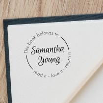 wedding photo - This Book Belongs to - From the library of - Custom Name Stamp -Handmade Stamp - Teacher stamp - Classroom stamp - Custom Rubber Stamp R657