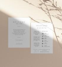 wedding photo - Minimalist Wedding Timeline INSTANT DOWNLOAD Welcome Bag Note, Itinerary Template, Order of Events, Wedding Day Schedule, Editable, PEO001