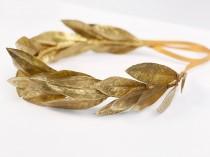 wedding photo - Gold Laurel Leaf Crown, Greek God Wreath, Toga Costume, Apollo Gold Leaf Headpiece, Hair Wreath, Bay Leaf Garland, Laureate, Man Crown, Eros