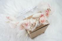 wedding photo - Blush Flower Crown / Bridal Flower Crown / Floral Hair Crown / Bridal Hair Accessories / Boho Bride