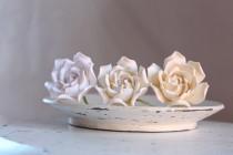 wedding photo - Gardenia flower pin. White, light ivory or ivory color Gardenia hairstyles for brides , bridesmaids.