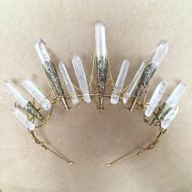 wedding photo - The STELLA Crown - Crystal Raw Quartz Crown Tiara - Magical Ethereal Unique Bridal Headpiece, Hair Accessory