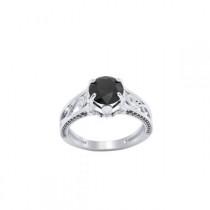 wedding photo - Good-Looking 2.50 Ct Engagement Rings With Black Diamonds On The Side