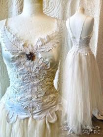 wedding photo - Wedding dress tattered look , alternative wedding dress,beach wedding dress,wedding dress lace,