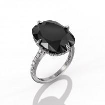wedding photo - Best-Looking Big 10 Carat Black Diamond Ring