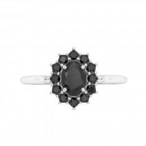 wedding photo - 2 Carat Oval Cut Black Diamond Engagement Ring In Halo Style