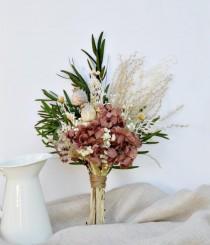 wedding photo - Red Garnet Bouquet/ Pampas Dry Flowers Bouquet/ Preserved Eucalyptus Bouquet/ Home Decor Flowers Arrangement/ Dried Flowers Centerpiece.