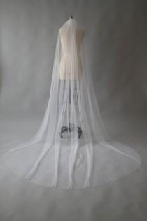 wedding photo -  CLAUDE, Sheer simple one tier veil, cathedral veil, white veil, custom veil, Made in Australia.