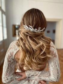 wedding photo - Wedding headpiece, Leafy bridal hair comb, Leafy wedding hair comb, bridal headpiece, Leafy headpiece, Bridal haircomb, BRIDAL HAIR COMB
