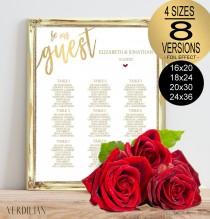 wedding photo - Be Our Guest Seating Chart Printable Template, Gold Wedding Seating Chart - DIY Editable PDF-DOWNLOAD Instantly 