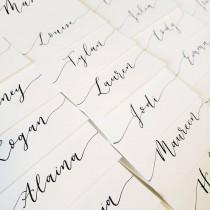 wedding photo - White Calligraphy Place Cards 