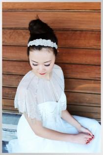 wedding photo - Bridal headband, wedding headpiece, hair accessory, bridal hair piece, wedding headband, bridal hair accessory,wedding accessory hair HALLIE