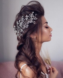 wedding photo - Bridal headband,wedding hair pieces,side boho headpiece for bride,crystal wedding hair headband,bridal side clip,wedding hair accessories