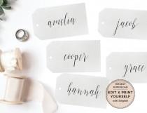 wedding photo - Name Tags, Wedding Name Tags, Calligraphy Name Tags, Editable Name Tags, Place Cards, Gift Tags, Wedding Favor Tags, Templett