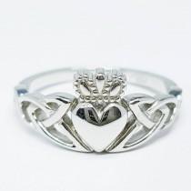 wedding photo - Sterling Silver Claddagh ring, Celtic Knot Claddagh Ring