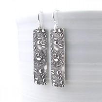 wedding photo - Bohemian Earrings Dangle Silver Earrings Bar Earrings Modern Jewelry Boho Jewelry Gift for Women Silver Jewelry - Bar