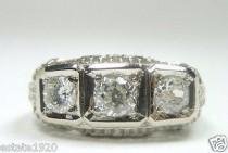 wedding photo - Antique Art Deco Diamond Filigree White Gold Engagement Ring 