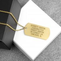 wedding photo - Personalized Gold Dog Tag Necklace Engraved Fathers Day Gift for Him Husband Boyfriend Gift for Him Name Necklace Birthday - LDTN-M-G