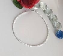 wedding photo - White glass pearl necklace