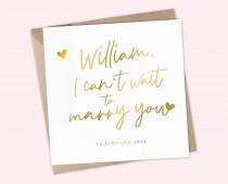 wedding photo - Personalised I Can't Wait To Marry You Card - Personalised Wedding Day Card - To My Bride - To My Groom On Our Wedding Day Card - Real Foil