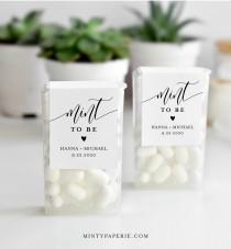 Mint to Be Label Template, Tic Tac Wraparound, Printable Wedding or Bridal Shower Mint Favor Sticker, Instant Download, Templett #008-101TT wedding photo - Mint to Be Label Template, Tic Tac Wraparound, Printable Wedding or Bridal Shower Mint Favor Sticker, Instant Download, Templett #008-101TT