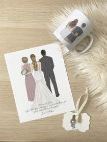 Next Day Parents of the Bride Print, Wedding Drawing, Personalized Custom Parents of the Bride Gift, Wedding Thank You wedding photo - Next Day Parents of the Bride Print, Wedding Drawing, Personalized Custom Parents of the Bride Gift, Wedding Thank You