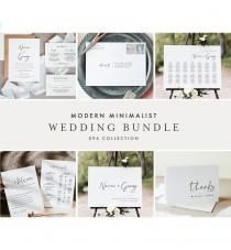 Modern Minimalist Wedding Bundle, Wedding Essential Templates, Simple Invitation Suite, 100% Editable, Instant Download, Templett 096-BUNDLE wedding photo - Modern Minimalist Wedding Bundle, Wedding Essential Templates, Simple Invitation Suite, 100% Editable, Instant Download, Templett 096-BUNDLE