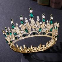 wedding photo - Emerald Crystal Wedding Crown//Gold Bridal Crown//Emerald Wedding Tiara//Gold Bridal Tiara//Emerald Girls Birthday Party Crown