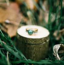 wedding photo - Women's Wedding Band - 14K Gold & Jade Ring with Turquoise and Mother of Pearl Inlay - Staghead Designs