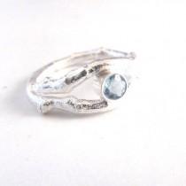 wedding photo - Aquamarine Ring - Branch Ring -Twig Jewelry - Twig Ring - Alternative Wedding Ring