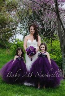 wedding photo - Plum Dress Tulle Dress Tutu Dress Party Dress Birthday Dress Wedding Dress Flower Girl Dress Baby Dress Toddler Dress Girls Dress