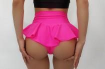 wedding photo - New hot-hot Pink colour of our mayby the best High waisted shorts)), Pole dance dance outfits,  ruffle pants, cheerleading bikini workout