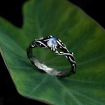 wedding photo - Moonstone Ring Sterling Silver “Jill” 
