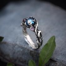 wedding photo - Blue Topaz Ring "Avery" 