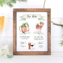 wedding photo - Design Your Own! 150 Drink Images + Garnishes Included, Signature Cocktail Sign Template, Signature Drink Menu Printable, Wedding Bar Sign