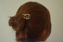 wedding photo - Brass Hair Pin, Gold Hair Stick, Brass Hair Fork, Thoughtful Gifts for Her, Hair Pins for Women, Modern Hair Pin, Boho Mom, Graduation Gift