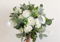 wedding photo - Wedding Bouquet, Bridal Bouquet, Artificial Flower Bouquet, Silk Flower Bouquet,  Flower Bouquet, Wedding Flowers, Silk Flowers, Bouquet
