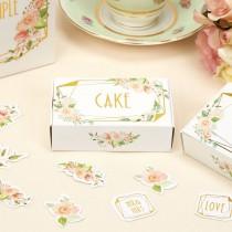 wedding photo - Gold & Floral Cake Boxes - Wedding Cake Boxes - Geo Floral - Pack of 10