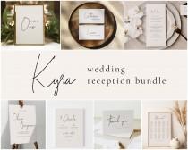 wedding photo - Neutral Modern Wedding Reception Bundle, Editable Wedding Sign Templates, Wedding Kit, Welcome Sign - Seating Chart - Menu & More - Kyra